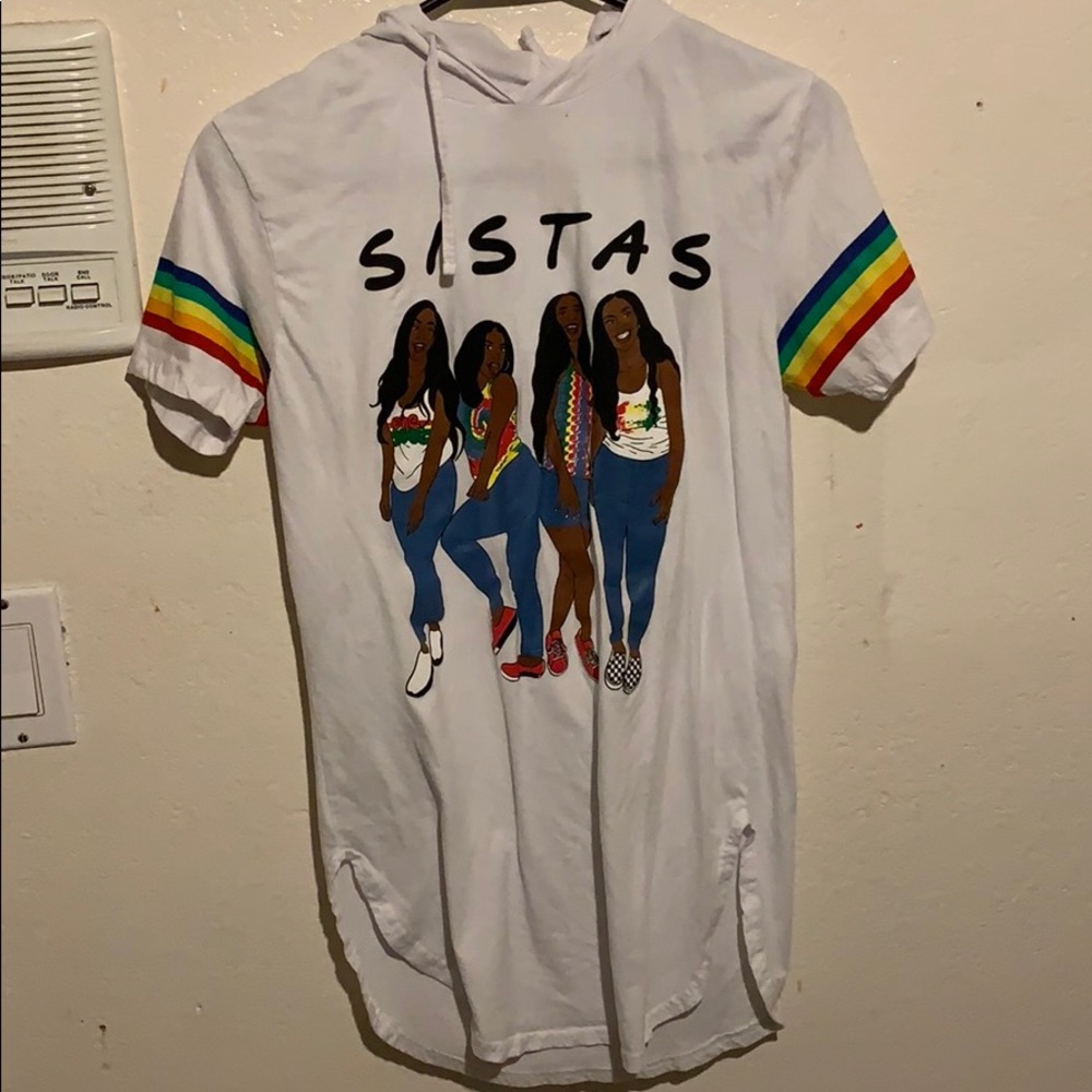 A white Medium shirt representing black sisters.